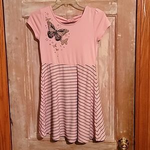 Pink striped butterfly dress